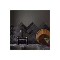 Aelle Carrelage Carrelage mur effet zellige bejmat satiné noir 6,5x20 cm MALLORCA BLACK- Carrelage Mural Uni|Carrelage Mural Pour Cuisine