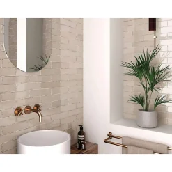 Aelle Carrelage Carrelage Sol Pour Pièce À Vivre|Carrelage Sol Uni<Carrelage mur effet zellige beige brillant 6x24,6 cm TRIBECA OATMEAL