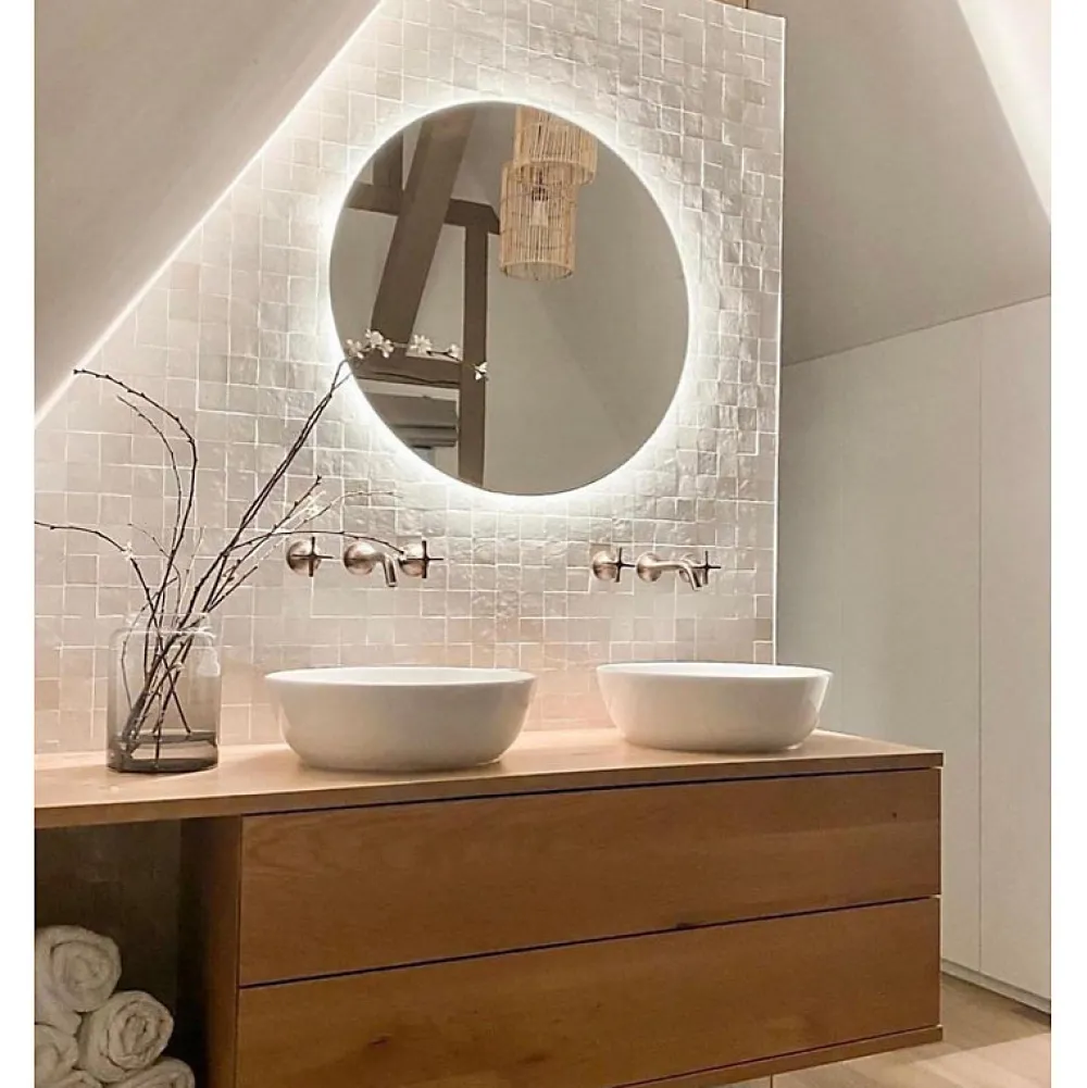 Aelle Carrelage Carrelage Mural Uni<Carrelage mur effet zellige bejmat satiné blanc 10x10 cm MALLORCA WHITE