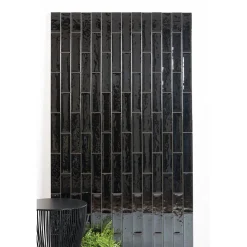 Aelle Carrelage Carrelage Mural Uni<Carrelage mur effet zellige noir 6,5x26,6 cm CROMIA26 ACCIAIO