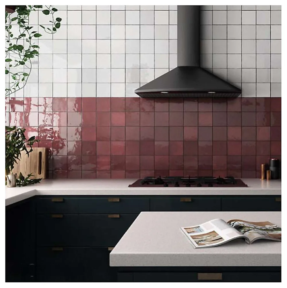 Aelle Carrelage Carrelage Mural Uni<Carrelage mur effet zellige bejmat rouge 13,2x13,2 cm ARTISAN BURGUNDY