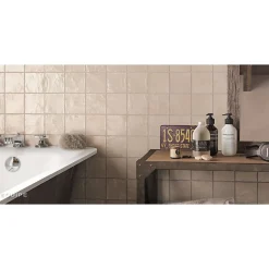 Aelle Carrelage Carrelage Mural Uni<Carrelage mur effet zellige bejmat satiné beige 6,5x20 cm MALLORCA CREAM
