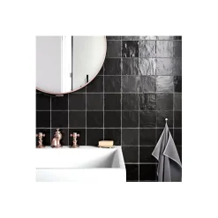 Aelle Carrelage Carrelage Mural Pour Wc|Carrelage Mural Uni<Carrelage mur effet zellige bejmat satiné noir 10x10 cm MALLORCA BLACK