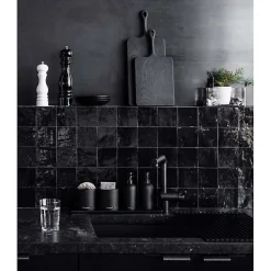 Aelle Carrelage Carrelage Mural Pour Wc|Carrelage Mural Uni<Carrelage mur effet zellige bejmat satiné noir 10x10 cm MALLORCA BLACK