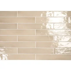 Aelle Carrelage Carrelage mur effet zellige beige 6,5x40 cm MANACOR BEIGE ARGILE- Carrelage Mural Uni|Carrelage Mural Pour Cuisine