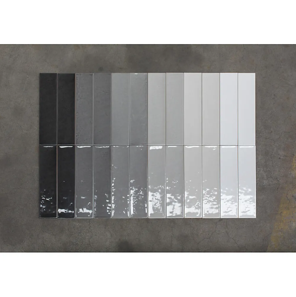 Aelle Carrelage Carrelage mur effet zellige gris claire 6,5x26,6 cm CROMIA26 GRIGIO 1- Carrelage Mural Uni