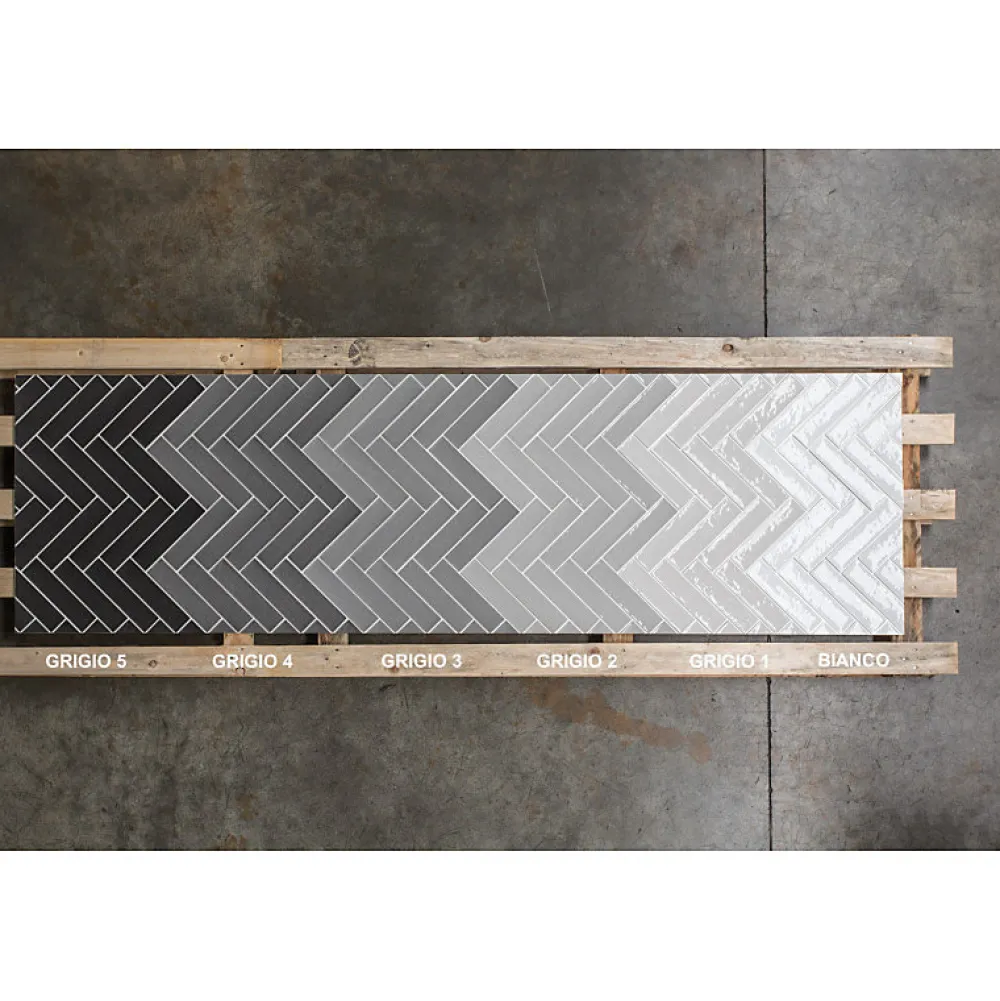 Aelle Carrelage Carrelage mur effet zellige gris claire 6,5x26,6 cm CROMIA26 GRIGIO 1- Carrelage Mural Uni