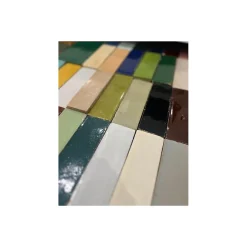 Gioia Materia Faïence Pour Wc|Faïence Unie<Carrelage mur et sol BEJMAT GIOIA artisanal manuel marocain RECTANGLE 15x5cm Vert lagon - 17 - - boîte de 0.81 m2