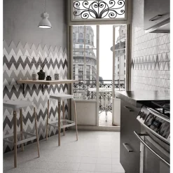 Eiffel art construction Carrelage mur faience effet terrazzo 32x99 cm Croccante Topping-R Nata (vendu par boite de 1.27m2)- Faïence Pour Salle De Bains