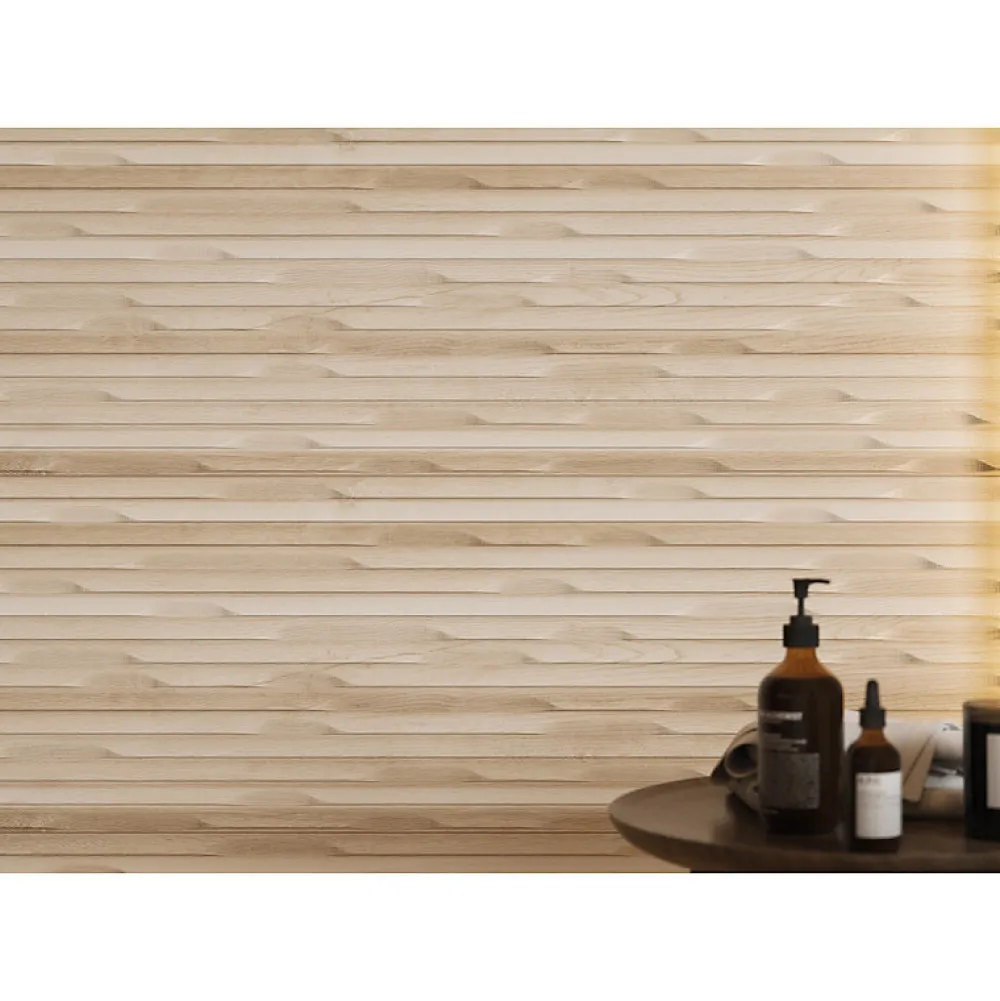 Aelle Carrelage Carrelage mur faience effet bois à relief 40x120 cm WEWOOD CONCEPT CREMA- Faïence Pour Salle De Bains|Faïence Pour Pièce À Vivre