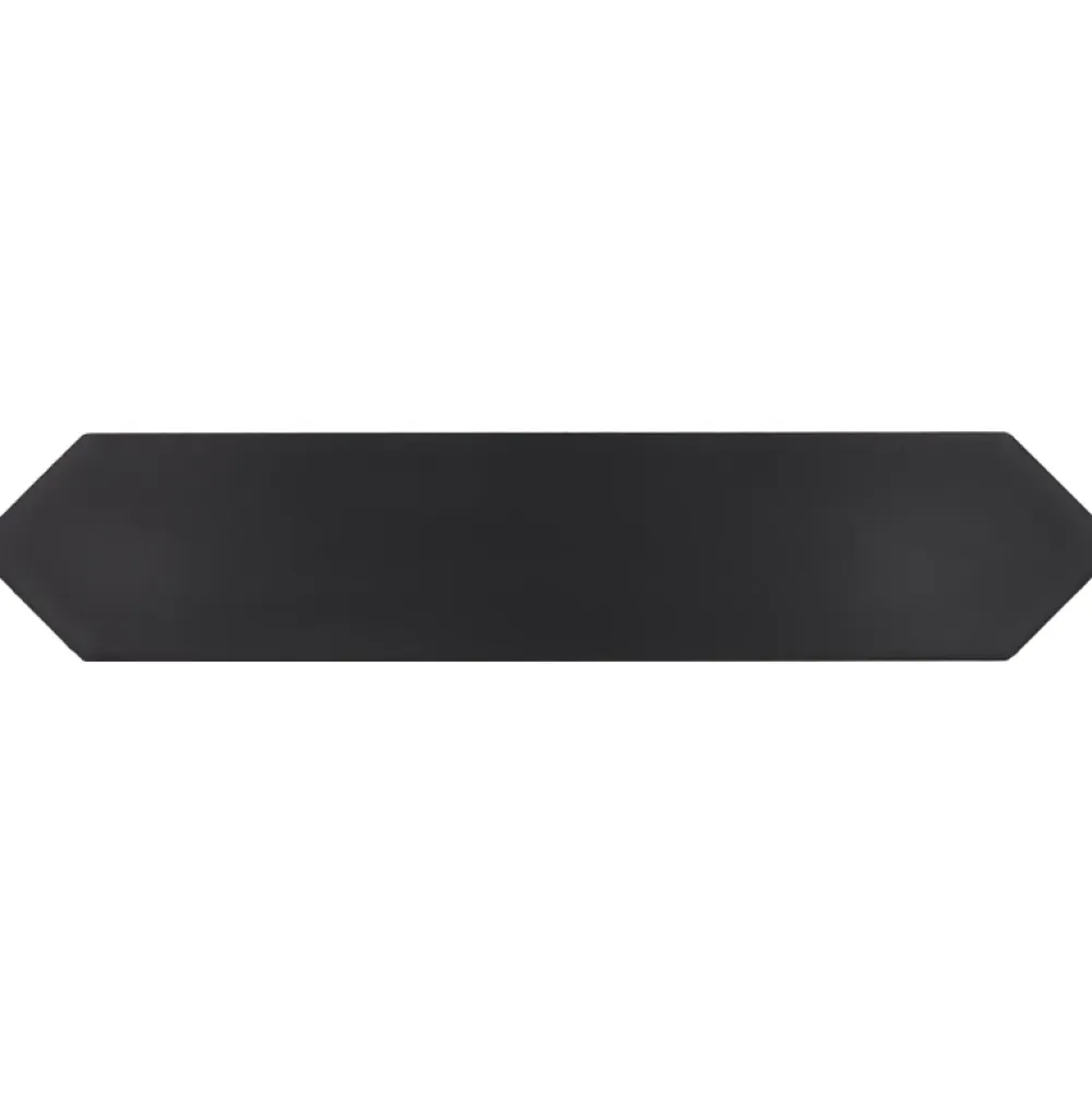 Aelle Carrelage Carrelage mur faience forme navette 5x25 cm mate LANSE BLACK- Faïence Pour Salle De Bains|Faïence Unie