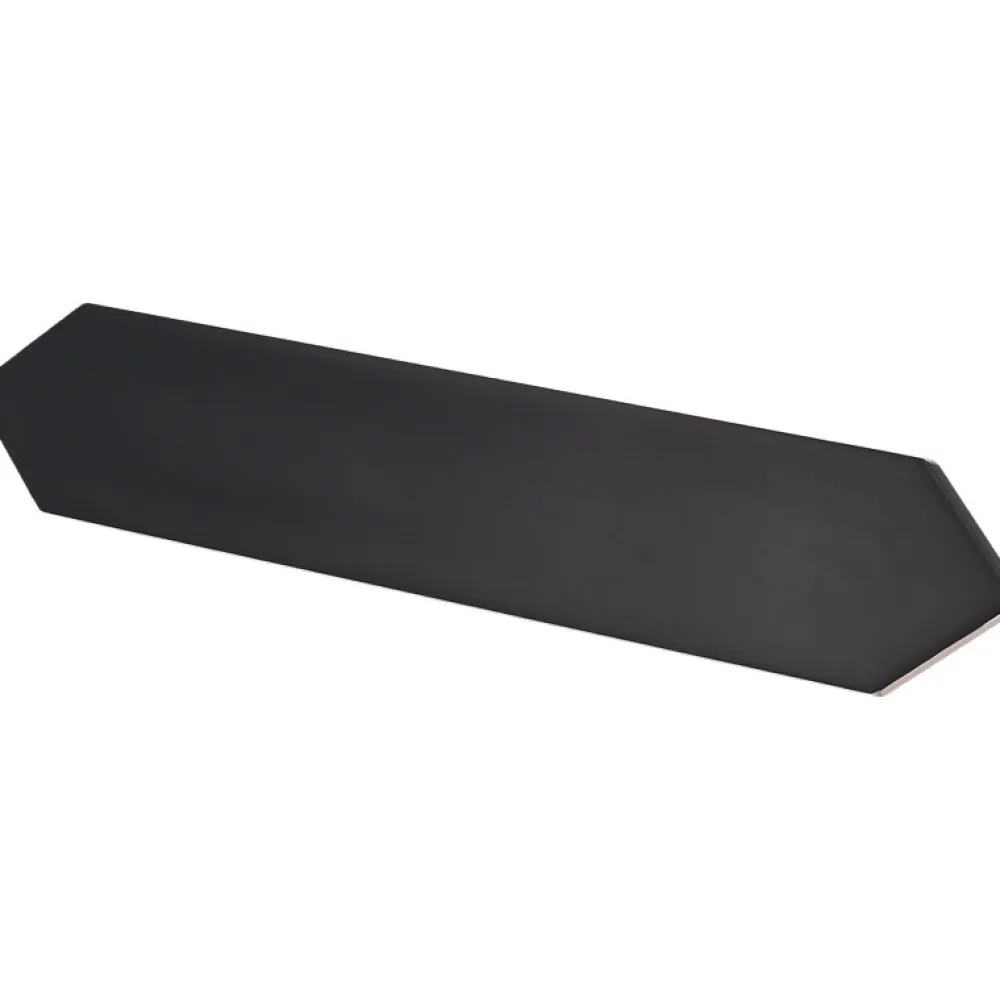 Aelle Carrelage Carrelage mur faience forme navette 5x25 cm mate LANSE BLACK- Faïence Pour Salle De Bains|Faïence Unie
