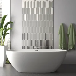 Aelle Carrelage Carrelage mur faience forme navette 5x25 cm mate LANSE BLACK- Faïence Pour Salle De Bains|Faïence Unie
