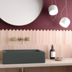 Aelle Carrelage Faïence Unie|Faïence Pour Salle De Bains<Carrelage mur faience forme navette 5x25 cm mate LANSE ROSE