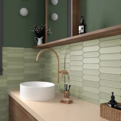 Aelle Carrelage Faïence Pour Cuisine|Faïence Pour Salle De Bains<Carrelage mur faience forme navette 5x25 cm mate LANSE BAHIA