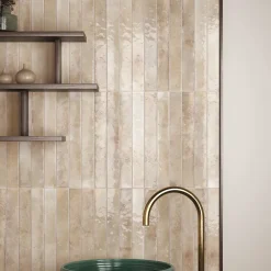 Lux Mosaic Faïence Pour Cuisine<Carrelage Mur Intérieur Format allongé Beige Brillant. Bali Almond 5x40 cm