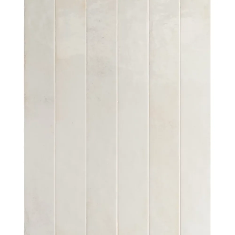 Lux Mosaic Carrelage Mur Intérieur Format allongé Blanc Brillant. Bali White 5x40 cm- Faïence Pour Salle De Bains