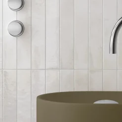 Lux Mosaic Carrelage Mur Intérieur Format allongé Blanc Brillant. Bali White 5x40 cm- Faïence Pour Salle De Bains