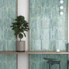 Lux Mosaic Carrelage Mur Intérieur Format allongé Bleu Brillant. Bali Aqua 5x40 cm- Faïence Pour Pièce À Vivre