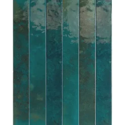 Lux Mosaic Carrelage Mur Intérieur Format allongé Bleu Brillant. Bali Hesper 5x40 cm- Faïence Pour Douche|Faïence Pour Salle De Bains