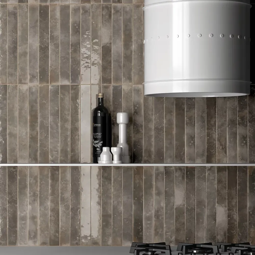 Lux Mosaic Faïence Pour Cuisine<Carrelage Mur Intérieur Format allongé Noir Brillant. Bali Black Hat 5x40 cm