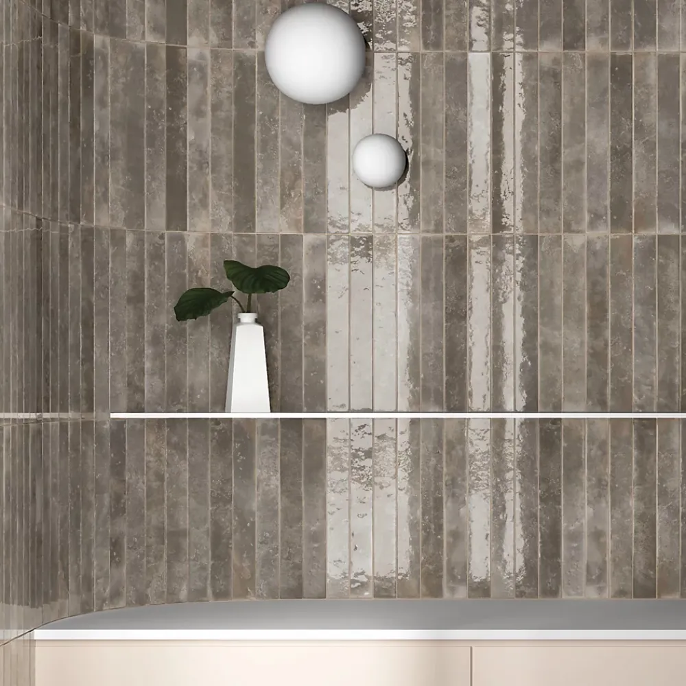 Lux Mosaic Faïence Pour Cuisine<Carrelage Mur Intérieur Format allongé Noir Brillant. Bali Black Hat 5x40 cm