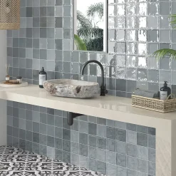Lux Mosaic Faïence Pour Douche|Faïence Pour Cuisine<Carrelage mur intérieur/exterieur. Grès cérame Zellige Gris 12x12 cm x ép 8,3 mm