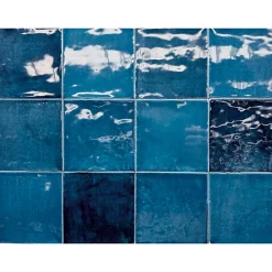 Lux Mosaic Carrelage mur intérieur/exterieur. Grès cérame Zellige Bleu 12x12 cm x ép 8,3 mm- Faïence Pour Douche|Faïence Pour Pièce À Vivre