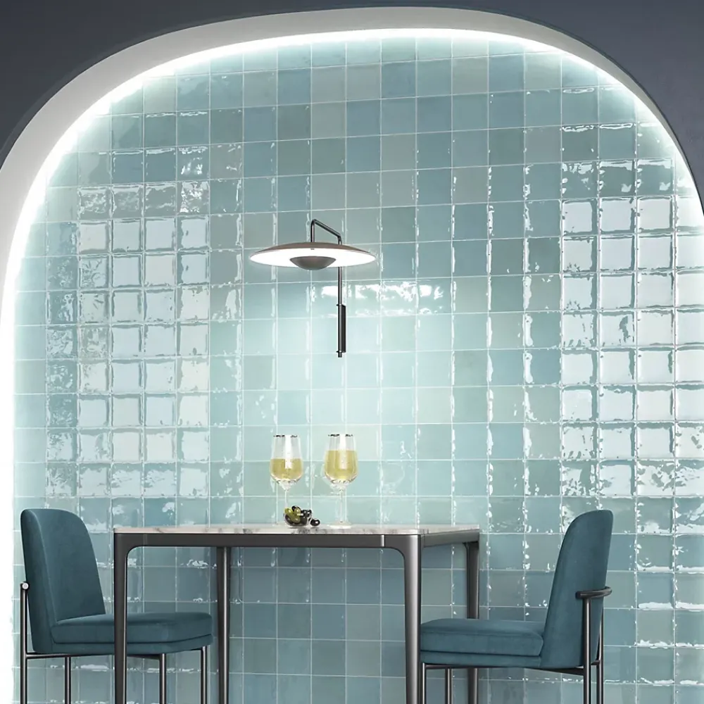 Lux Mosaic Carrelage mur intérieur/exterieur. Grès cérame Zellige Vert Menthe 12x12 cm x ép 8,3 mm- Faïence Pour Cuisine|Faïence Pour Pièce À Vivre