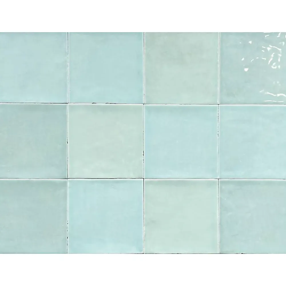 Lux Mosaic Carrelage mur intérieur/exterieur. Grès cérame Zellige Vert Menthe 12x12 cm x ép 8,3 mm- Faïence Pour Cuisine|Faïence Pour Pièce À Vivre