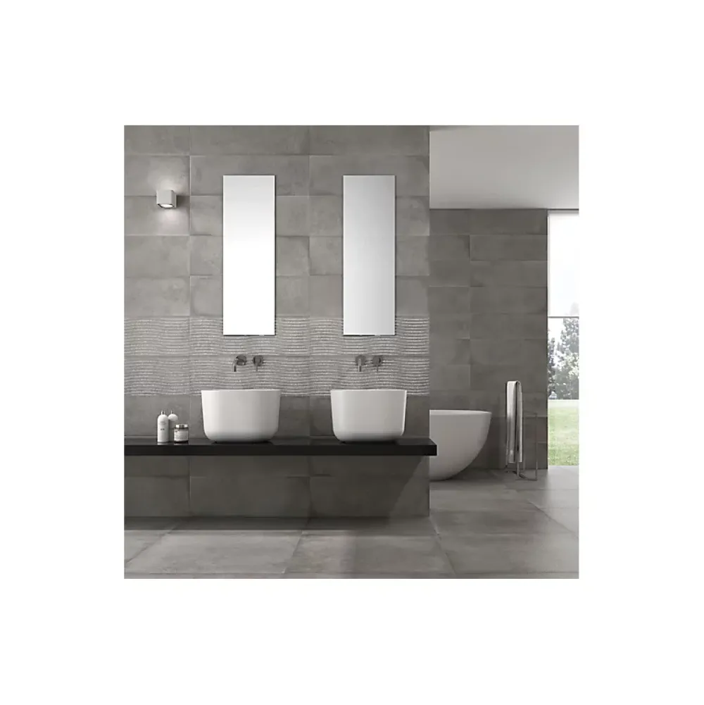 Aelle Carrelage Carrelage Mural Effet Béton<Carrelage mur moderne gris 25x75 cm MATERIKA DARK GREY WALL- 25x75cm