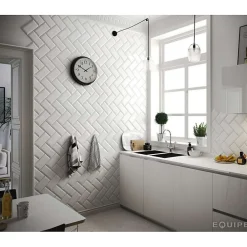Eiffel art construction Carrelage Mural Uni<Carrelage mur métro parisien relief uni blanc mate 10x20 cm METRO WHITE
