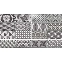 Aelle Carrelage Carrelage mur métro patchwork gris 7,5x15 cm METRO PATCHWORK B&W- Carrelage Mural Effet Carreaux De Ciment