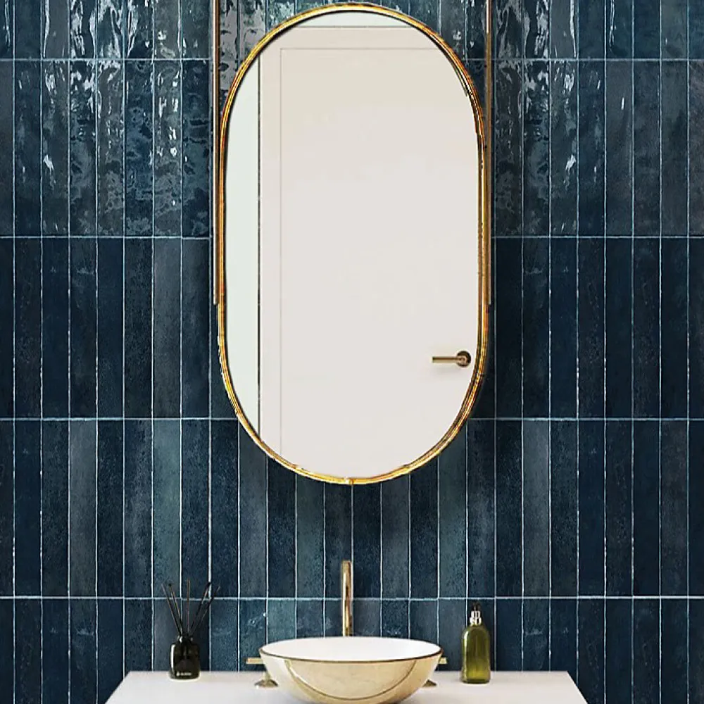 Lux Mosaic Carrelage mur Nair Blue Brillant 5x30. Format allongé- Carrelage Mural Pour Salle De Bains|Carrelage Mural Pour Douche