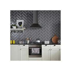 Eiffel art construction Carrelage Mural Uni|Carrelage Mural Pour Pièce À Vivre<Carrelage mur relief métro parisien uni gris brillant 7,5x15 cm METRO DARK GREY