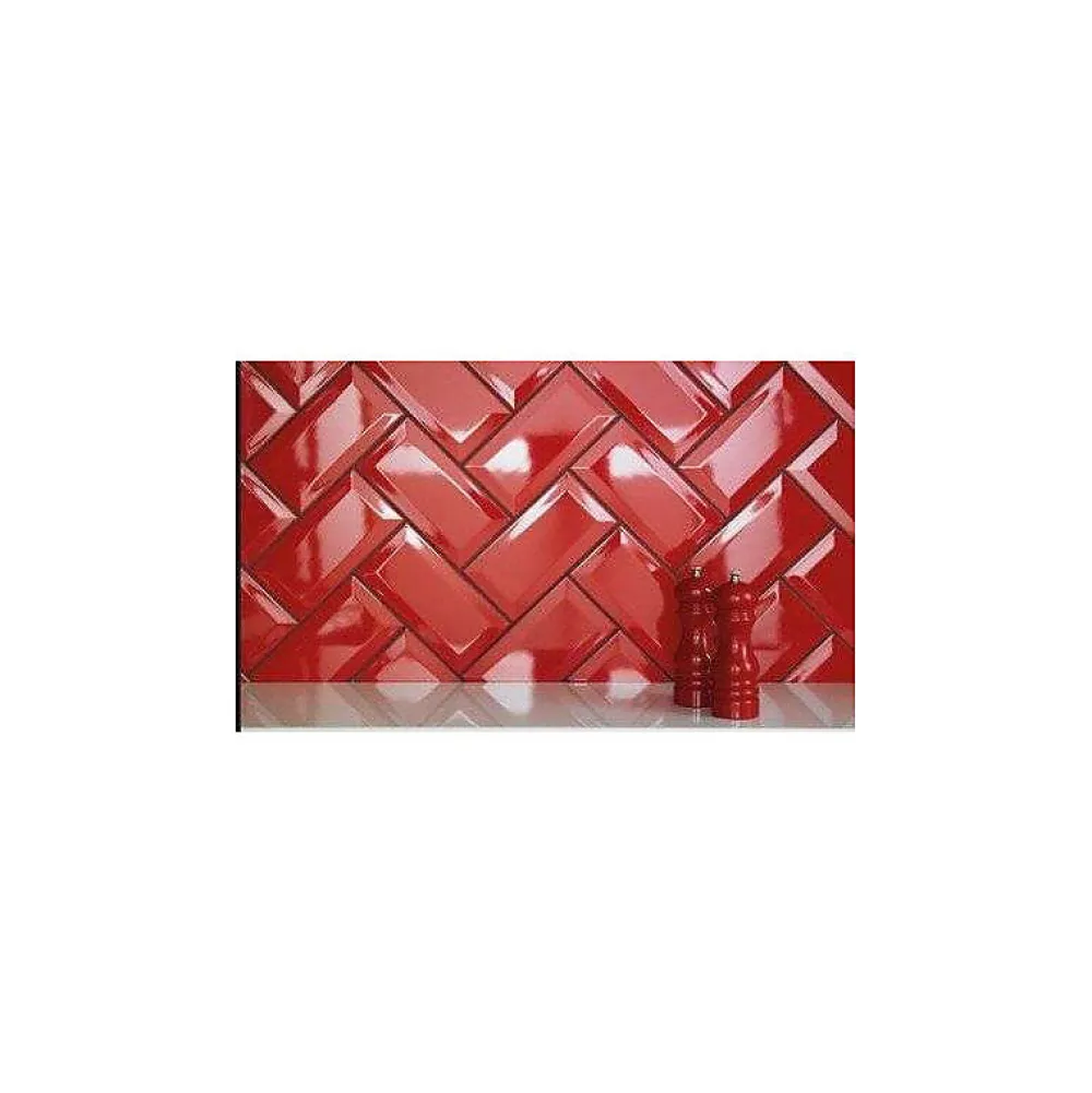 Eiffel art construction Carrelage mur relief métro parisien uni rouge brillant 7,5x15 cmMETRO ROSSO- Carrelage Mural Uni|Carrelage Mural Pour Pièce À Vivre