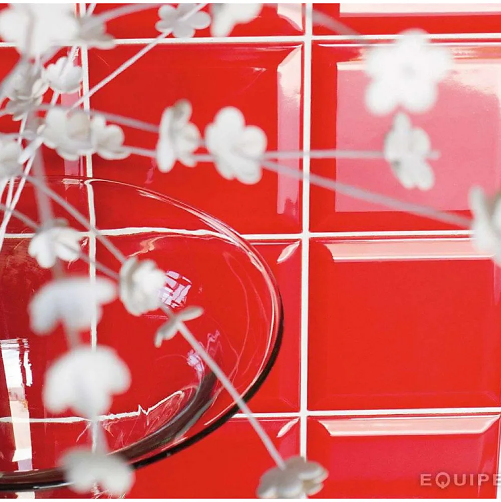 Eiffel art construction Carrelage mur relief métro parisien uni rouge brillant 7,5x15 cmMETRO ROSSO- Carrelage Mural Uni|Carrelage Mural Pour Pièce À Vivre