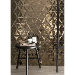Aelle Carrelage Carrelage Mural Uni<Carrelage mur trianguaire effet zellige or métal 13,2x11,4 cm 3LATI ORO