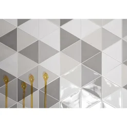 Aelle Carrelage Carrelage mur trianguaire effet zellige gris 13,2x11,4 cm 3LATI GRIGIO MEDIO- Carrelage Mural Pour Cuisine
