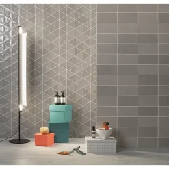 Aelle Carrelage Carrelage mur trianguaire effet zellige gris 13,2x11,4 cm 3LATI GRIGIO SCURO- Carrelage Mural Uni