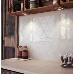 Aelle Carrelage Carrelage mur triangulaire uni gris brillant SCALE TRIANGOLO LIGHT GREY- Carrelage Mural Uni