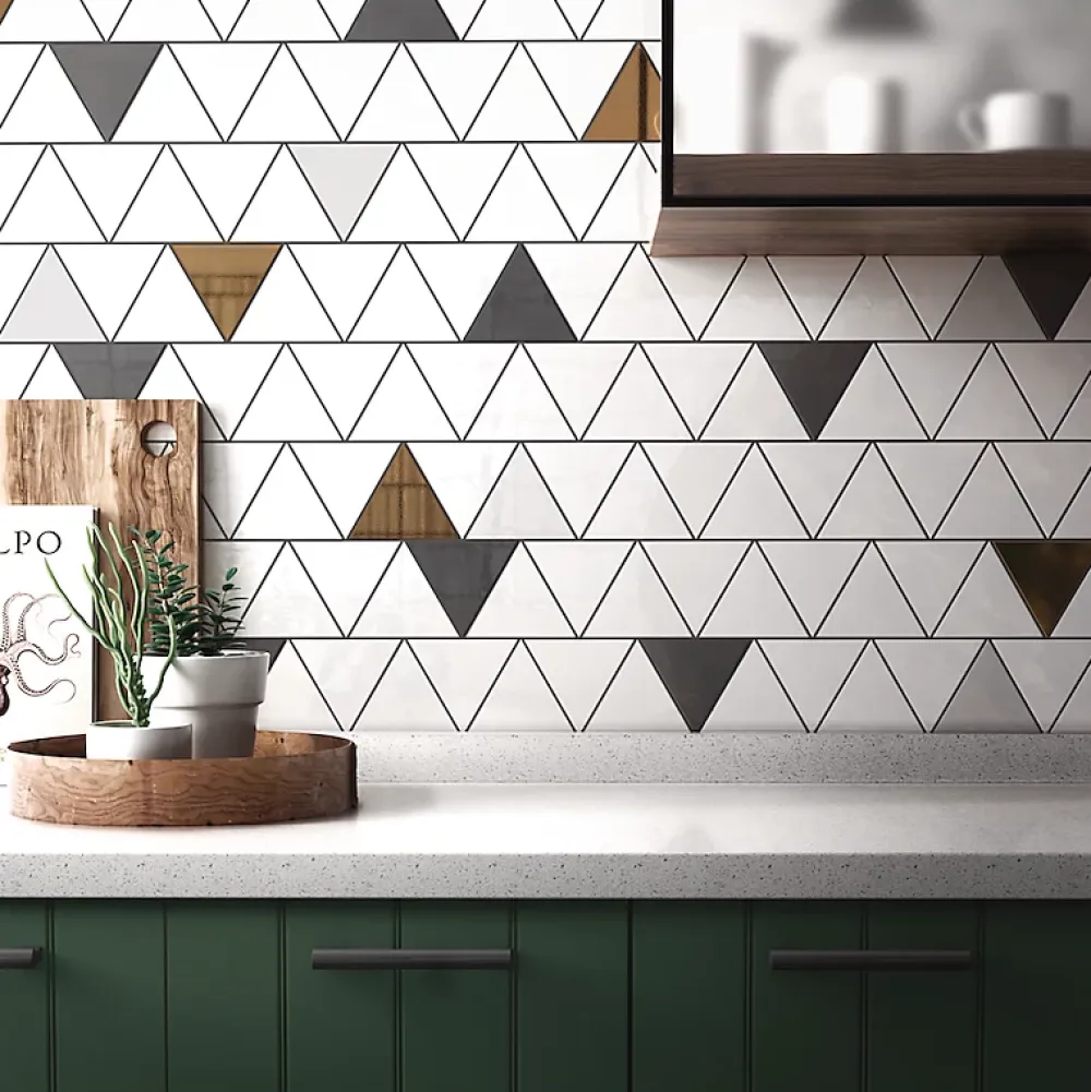 Aelle Carrelage Carrelage Mural Pour Wc<Carrelage mur triangulaire uni noir mate SCALE TRIANGOLO BLACK MATT