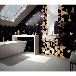 Aelle Carrelage Carrelage Mural Pour Wc<Carrelage mur triangulaire uni noir mate SCALE TRIANGOLO BLACK MATT