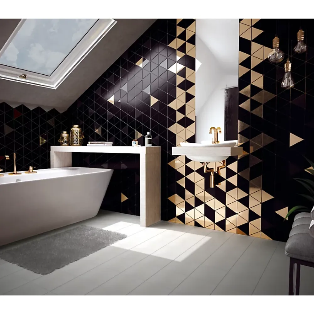 Aelle Carrelage Carrelage Mural Pour Wc<Carrelage mur triangulaire uni noir mate SCALE TRIANGOLO BLACK MATT