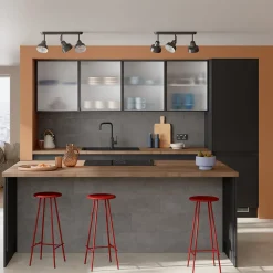 GoodHome Carrelage mural anthracite grès cérame émaillé L.60 x l.20 cm x ép.8,3 mm, Konkrete- Carrelage Mural Effet Béton|Carrelage Mural Pour Salle De Bains