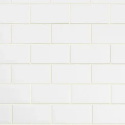 GoodHome Carrelage mural blanc brillant effet métro L.20 x l.10 cm x ép.7,3 mm, Trentie- Carrelage Mural Uni|Carrelage Mural Pour Douche