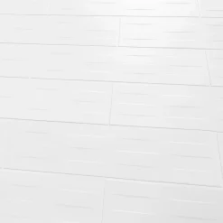 GoodHome Carrelage Mural Uni|Carrelage Mural Pour Salle De Bains<Carrelage mural blanc mat décor 3D L.60 x l.20 cm x ép.8,3 mm, Plain
