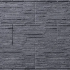 GoodHome Carrelage Mural Uni<Carrelage mural décoratif effet pierre anthracite L.61,5 x l.30,8 cm x ép.8 mm, Shaded Slate