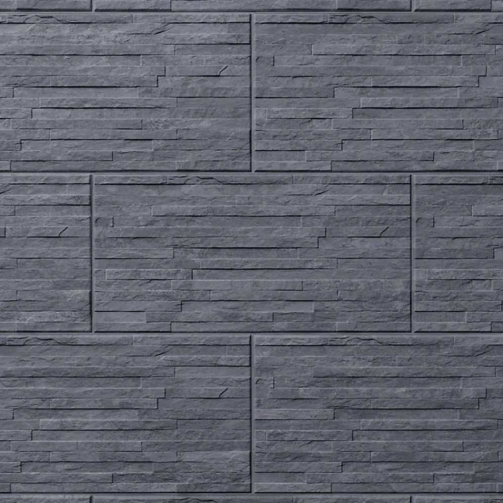 GoodHome Carrelage Mural Uni<Carrelage mural décoratif effet pierre anthracite L.61,5 x l.30,8 cm x ép.8 mm, Shaded Slate