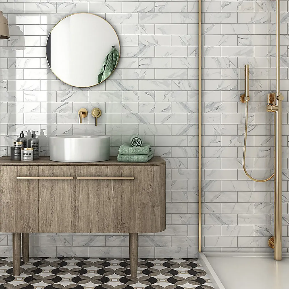 Lux Mosaic Carrelage Mural Effet Marbre<Carrelage Mural Décoratif Brillant Effect Marbre Carrara. Alba 7,5x22cm